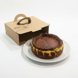 GRUB Singapore burnt cheesecake with caramelized top and creamy center, half basque and half kaya flavors.
