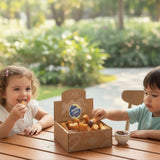 GRUB Singapore box of 40 cinnamon sugar churros with dark chocolate dip, one churro being dipped.