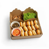 GRUB Singapore DIY Burger Sliders Bar box with 15 sesame seed brioche buns, grilled chicken, lettuce, sliced tomatoes, and truffle mushroom sauce.
