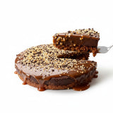 GRUB Singapore Salted Caramel Chocolate Tart with dark chocolate ganache, salted caramel, and hazelnut praline feuilletine topping.